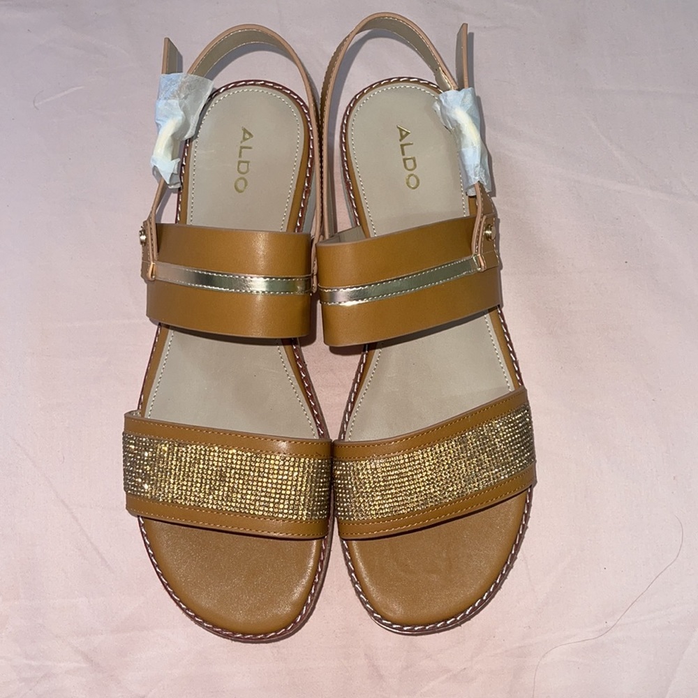 Aldo cognac embellished sandal
